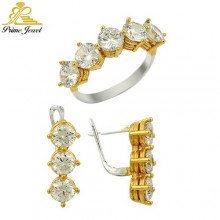 Gümüş zirkon taşlı set